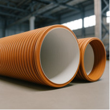 Канализационная наружная НПВХ труба 1500 мм гофр. с ребрами PVC-U ГОСТ Р 54475-2011