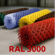 Сетка-рабица с полимерным покрытием 25x25x2.4 мм RAL 3000 (огненно-красный)